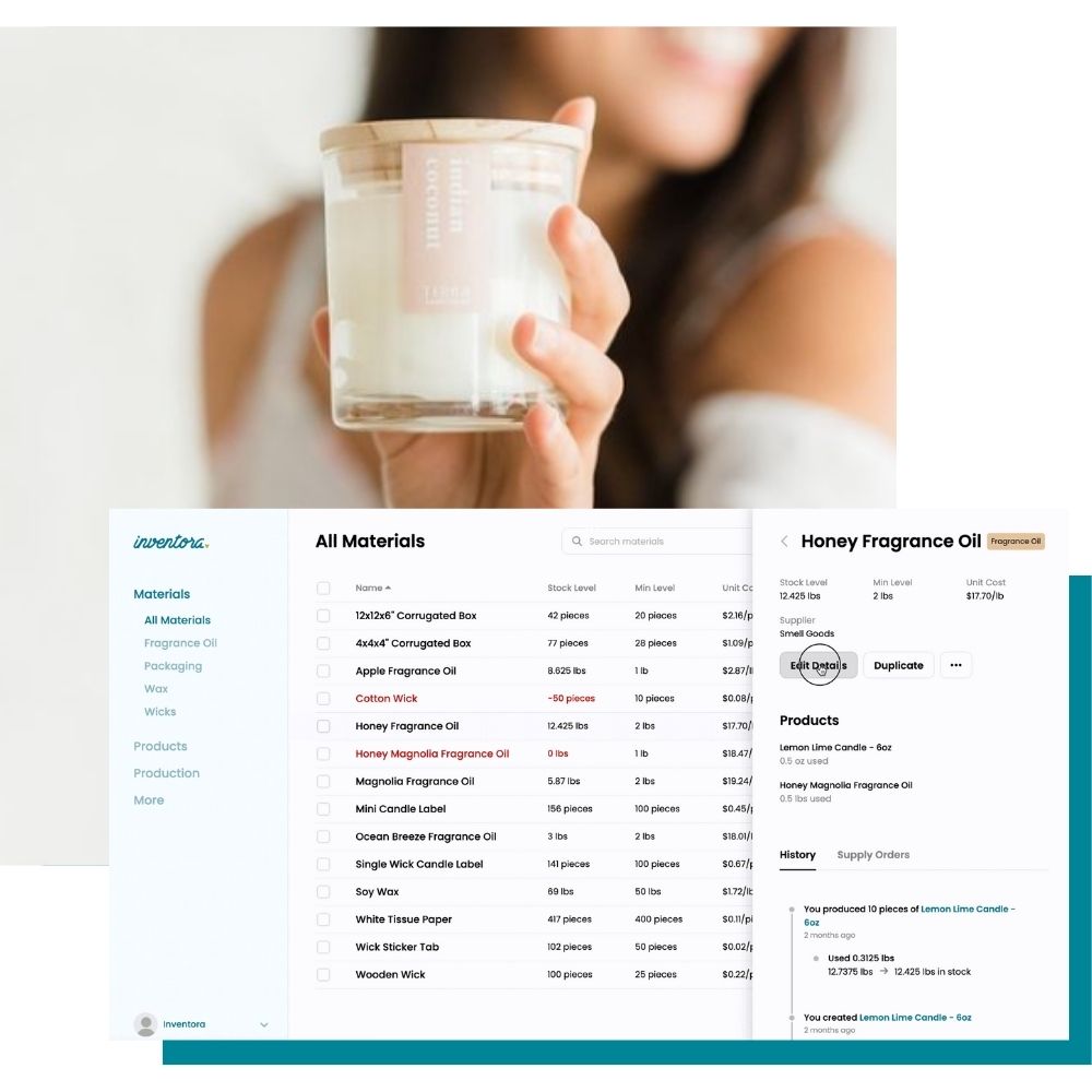 Inventora Candle Making Inventory Software Management